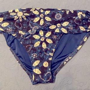 Blue and white sunflower hipster bottoms